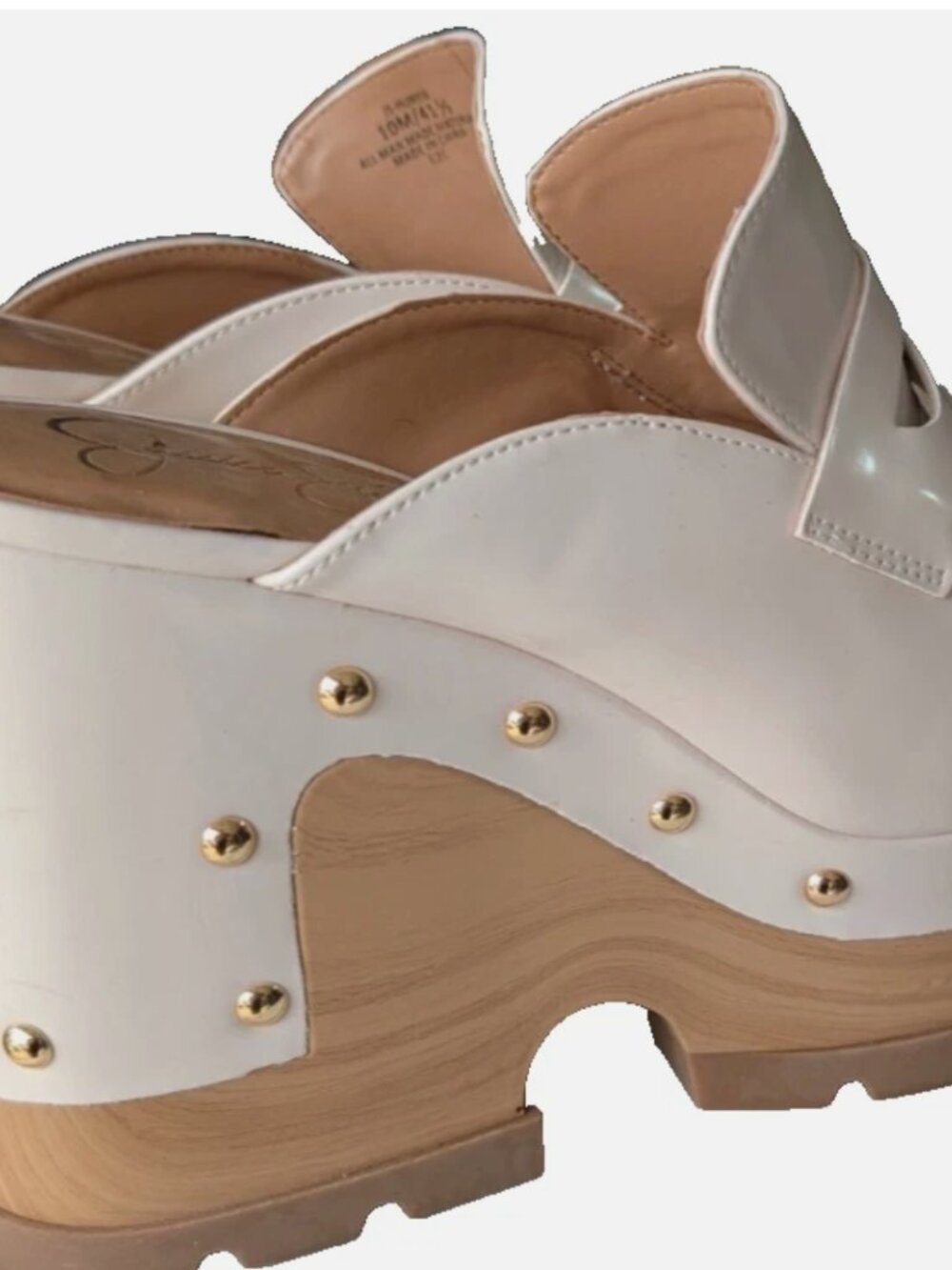 Jessica Simpson Hunyie Platform Loafer Clogs Beige Cream Women's Size 10 - Picture 2 of 5